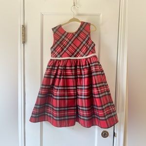 Little girls plaid holiday dress